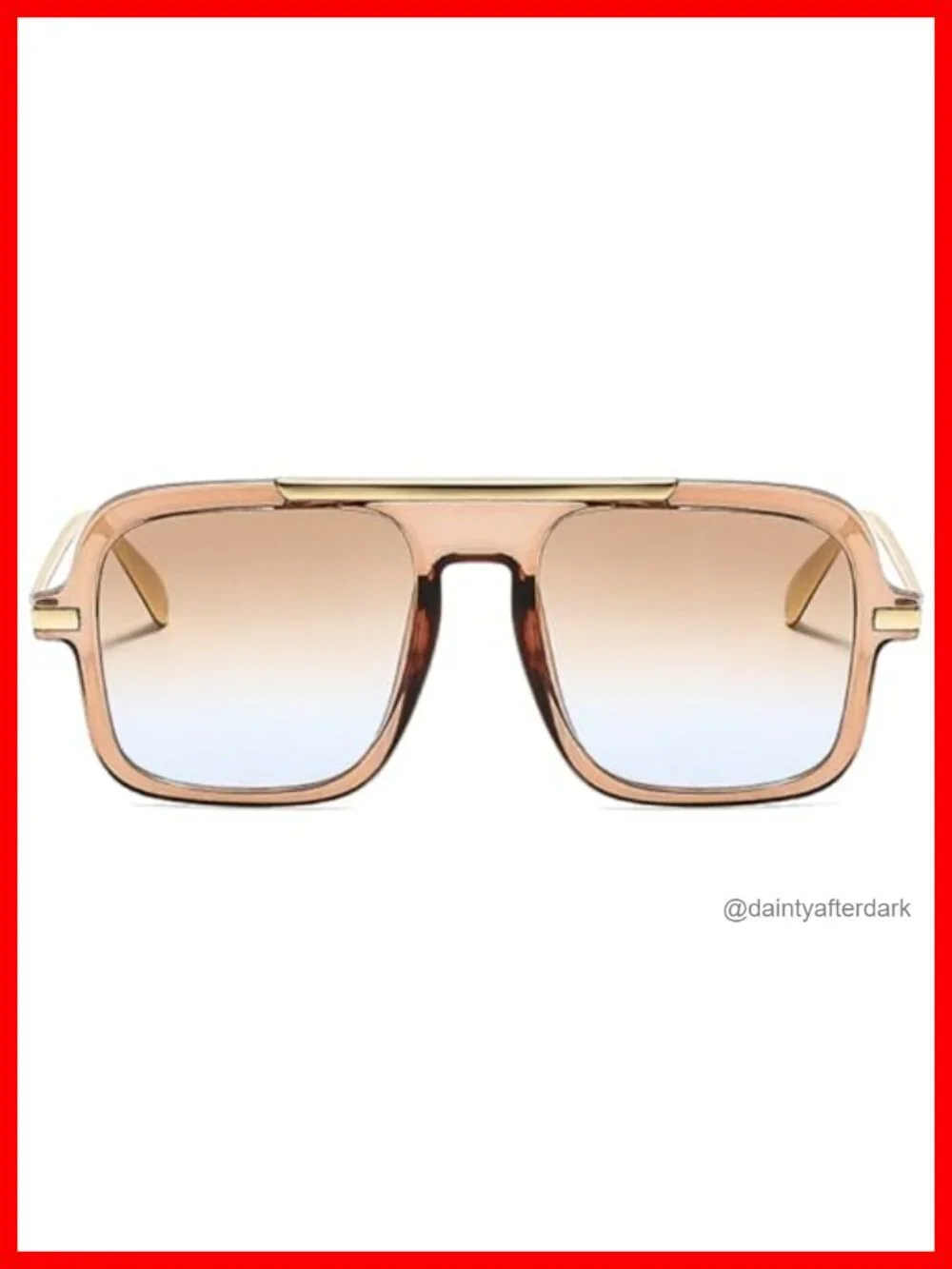 Vintage Oversized Retro Square Sunglasses Pilot UV400 Protection Shades